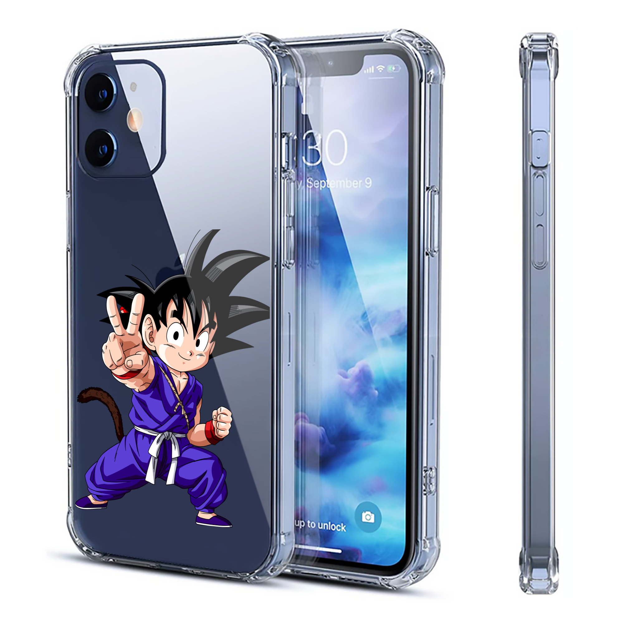 （画像用） ドラゴンボール 孫悟空（そん ごくう）Son Goku カカロット DRAGON BALL Kakarotto 【iPhone 12シリーズ対応】透明スマホケース（クリアソフトケース）